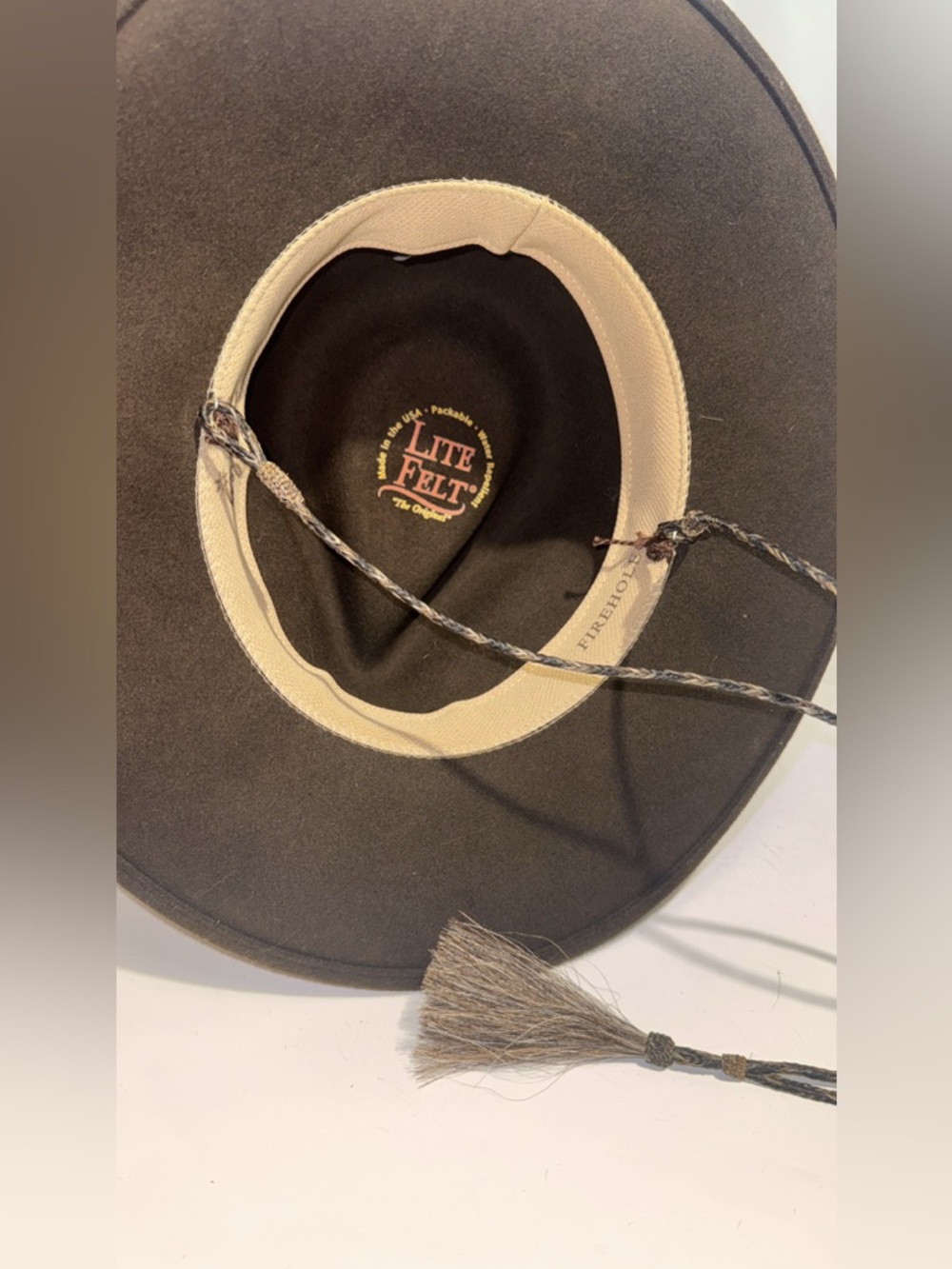 BAILEY FIREHOLE FELT WESTERN HAT in Dark Brown with Leather Band - Picture 6 of 11